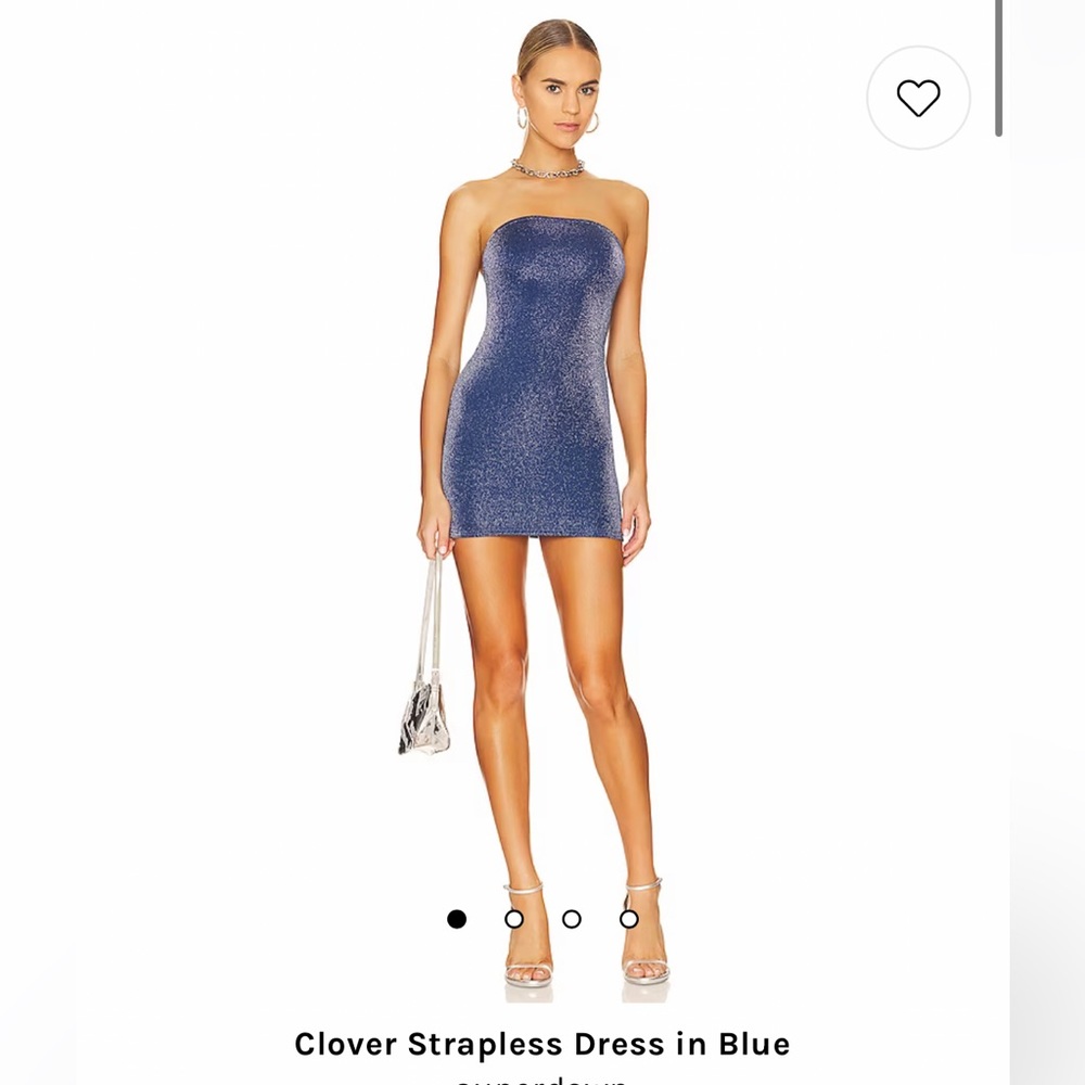 Superdown Clover Strapless Dress in Blue size S! Only worn once-great condition